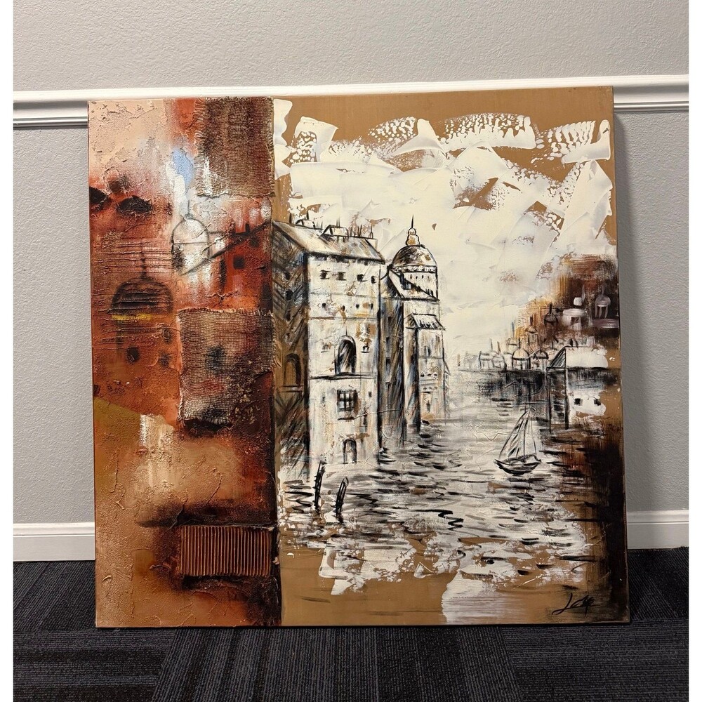 original Paint OOAK City scape paintings Mixed Texture & Abstract signed 39”*39”